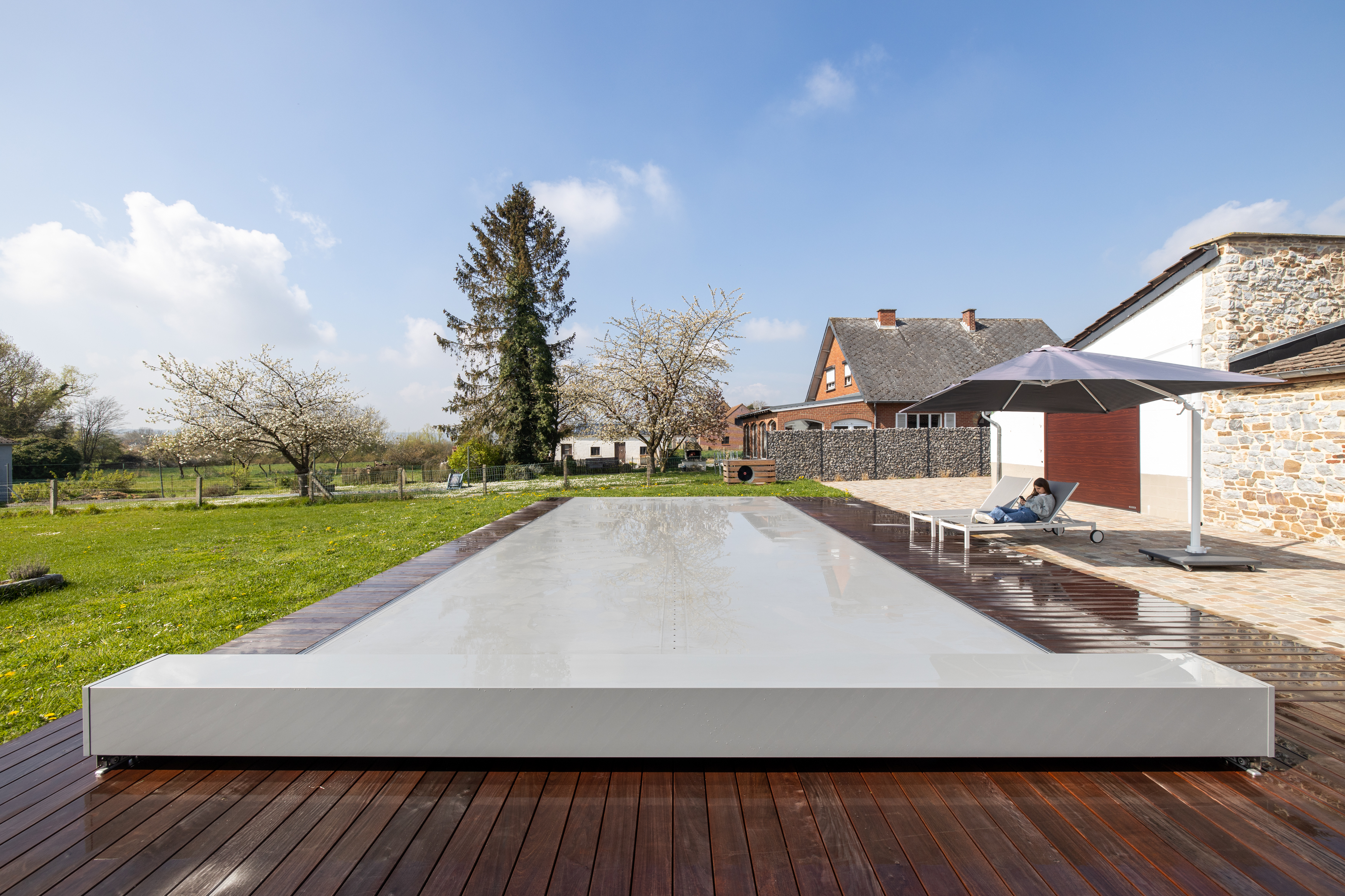 Copertura piscina calpestabile Coverseal semi-automatica